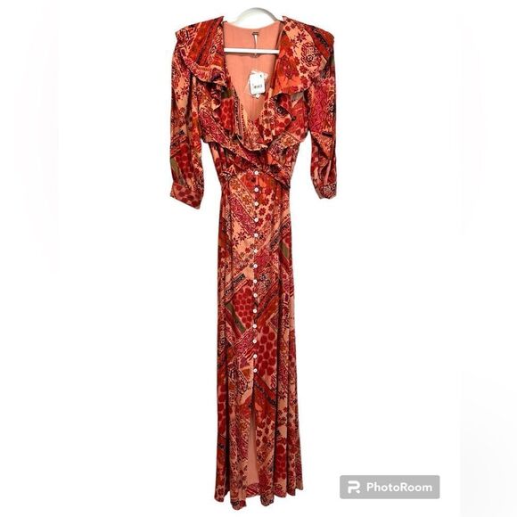 FREE PEOPLE Lennon Maxi Dress Size Small - Picture 3 of 9